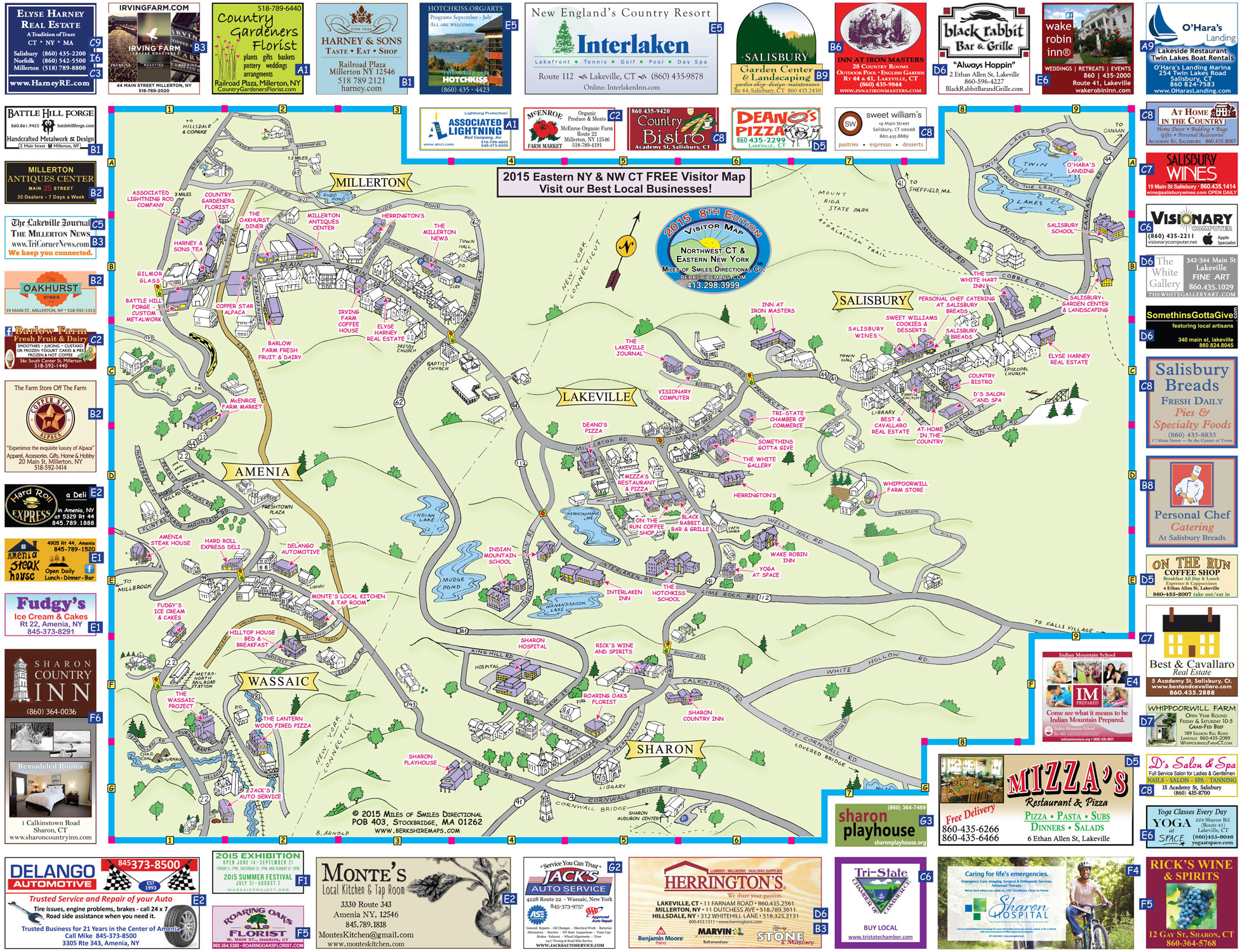 Berkshire Maps - Millerton, Salisbury & towns nearby